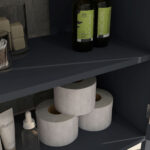 Mobile Sottolavabo in Truciolato e MDF a 2 Ante con Ripiano Interno Regolabile, 60x30x60 cm, Grigio - immagine 8