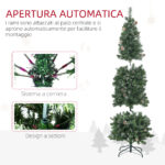 Albero di Natale Artificiale da 180cm con Pigne, 618 Rami e Base in Metallo, Verde - immagine 6