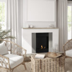 Camino Bioetanolo da Parete con Serbatoio da 0,7L e Copertura 20m², Acciaio, 72x11x72cm, Argento e Nero - immagine 2