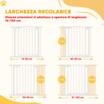 Cancellino di Sicurezza per Bambini e Animali, Chiusura Automatica e Montaggio a Pressione, 76-103x76 cm, Bianco - immagine 4
