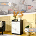 Mobiletto con Cassetto di Legno, con Ripiano Regolabile, Mobiletto da Cucina Salvaspazio, Soggiorno e Anticamera, in Legno MDF, 60x40x90cm, Bianco e Nero - immagine 8