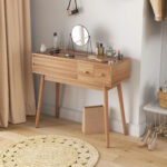 Tavolo da Trucco con Specchio a Luci LED e Spazio Contenitore in Legno, 1x40x87 cm - immagine 9