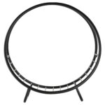 Potalegna per Camino con forma cestino, Rack di legna da ardere design elevato, in metallo, Max15kg, nero, 45x29,5x47cm | Aosom Italy - immagine 4