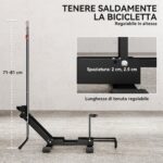 Rastrelliera per Bici Regolabile con Tubo di Supporto, in Acciaio e Plastica, 75x41x71-81 cm, Nero - immagine 6