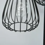 Lampada da Terra Vintage Industriale in Metallo Nero, Lampada a Piantana da Terra Moderna Ф35 x 170cm - immagine 4