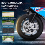 Moto per Bambini 18-60 Mesi Modello BMW HP4 con Fari, Musica e Pedali, in PP e Metallo, 82,5x42x54 cm, Blu - immagine 7