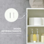 Colonna Bagno con Cassetto e 2 Armadietti Bianco Lucido, 30x28x170cm - immagine 8