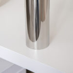 Scrivania Angolare Moderna in Legno con Cassetto, Armadietto e Mensole, Arredamento per Ufficio e Casa, Bianco - immagine 8