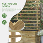 Fioriera Verticale con 4 Ruote e Traliccio per Piante Rampicanti in Legno, 76x30x155 cm, Color Legno - immagine 6