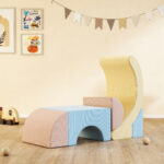 Set 5 Costruzioni Morbide per Bambini 1,5-8 Anni, in Tessuto Effetto Velluto e Spugna, Multicolore - immagine 2