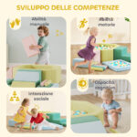 Set 15 Blocchi di Costruzioni Morbide Modulabili per Bambini con 2 Palline per Uso Interno, Multicolore - immagine 7