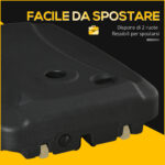Base per Ombrellone a Braccio Riempibile fino a 75 kg con Base a T Inclusa, 80x60x17 cm, Nero - immagine 7