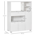 Mobile Cucina per Microonde con Armadietti, Mensole e Cassetto, Credenza Moderna in Legno 90x40x120cm Bianco - immagine 3