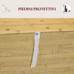 Credenza Stile Boho in Rattan e Bambù con 2 Ante e Mensola Interna, 60x27x67,5cm, Colore Legno - immagine 6