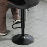 Set di 2 Sgabelli da Bar Alti in Finta Pelle con Altezza Regolabile, Sgabelli Cucina Girevoli con Schienale e Poggiapiedi, 46,5x49,5x92-113cm Grigio - immagine 9