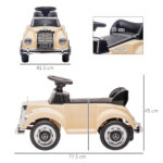 Macchina Elettrica per Bambini 18-48 Mesi con un clacson funzionante e USB, Auto Licenza Mercedes-Benz con Musica, Beige | Aosom Italy - immagine 3