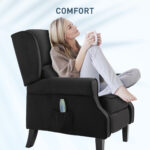 Poltrona Relax Massaggiante Reclinabile con Telecomando, 78x83x101cm, Nero - immagine 7