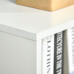 Scaffale Libreria con 3 Ripiani e 1 Armadietto in Legno, 40x30x129,5cm - Bianco - immagine 9