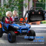 Macchina Elettrica per Bambini 3-8 Anni 24V con Guida Manuale e Telecomando, Velocità 5-7km/h, Blu - immagine 4