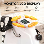 Cyclette per Riabilitazione Braccia e Gambe con Altezza e Resistenza Regolabili, Display LCD, Bianco - immagine 6