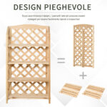 Scaffale Portapiante Pieghevole con 4 Mensole Regolabili in Legno - immagine 5