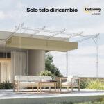 Copertura per Gazebo Pergola 4x3 m in Poliestere Traspirante Beige con 10 Fori di Drenaggio - immagine 9