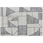 Tappeto Moderno Antiscivolo a Linee Geometriche, in Poliestere Multicolore, 230x160x0,7 cm