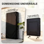 Copertura Tavolo da Ping Pong 257x153x5 cm in Polietilene Nero con Fibbie e Cerniere incluse - immagine 4