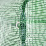 Serra a Tunnel da Esterno 3x3x2m con Copertura in PE, Porta con Cerniera e 4 Finestre, Verde - immagine 9