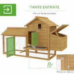 Pollaio Prefabbricato in Legno per 2 Galline con Recinzione e Nido per Cova, 150,5x54x87cm - immagine 5