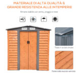 Capanna da Giardino in Acciaio e PP con Prese d'Aria, 197x163x178-2 cm, Marrone - immagine 4