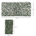 Finta Siepe 8 Pezzi Parete Verde Estensibile per Esterni, in Legno e Poliestere, 2x1cm - immagine 3