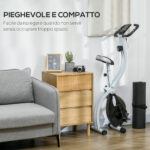 Cyclette Magnetica Pieghevole a 8 Livelli di Resistenza con Seduta Regolabile, in Acciaio, 97x43x110 cm, Nero - immagine 8