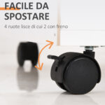 Schedario da Ufficio con Cassetto, Ruote a Freno e Ripiano Aperto, Cassettiera Ufficio con Serratura e 2 Chiavi per Lettera/Legale/Formato A4, Armadietto per Studio, 40x35x60cm, Bianco - immagine 6