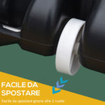 Canestro Basket per Adulti con Tabellone in PVC Regolabile 210-260cm Ruote Integrate Bianco - immagine 6