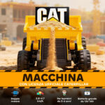 Ruspa Elettrica per Bambini 3-6 Anni Marchio Ufficiale Caterpillar 12V con Telecomando, Giallo - immagine 4