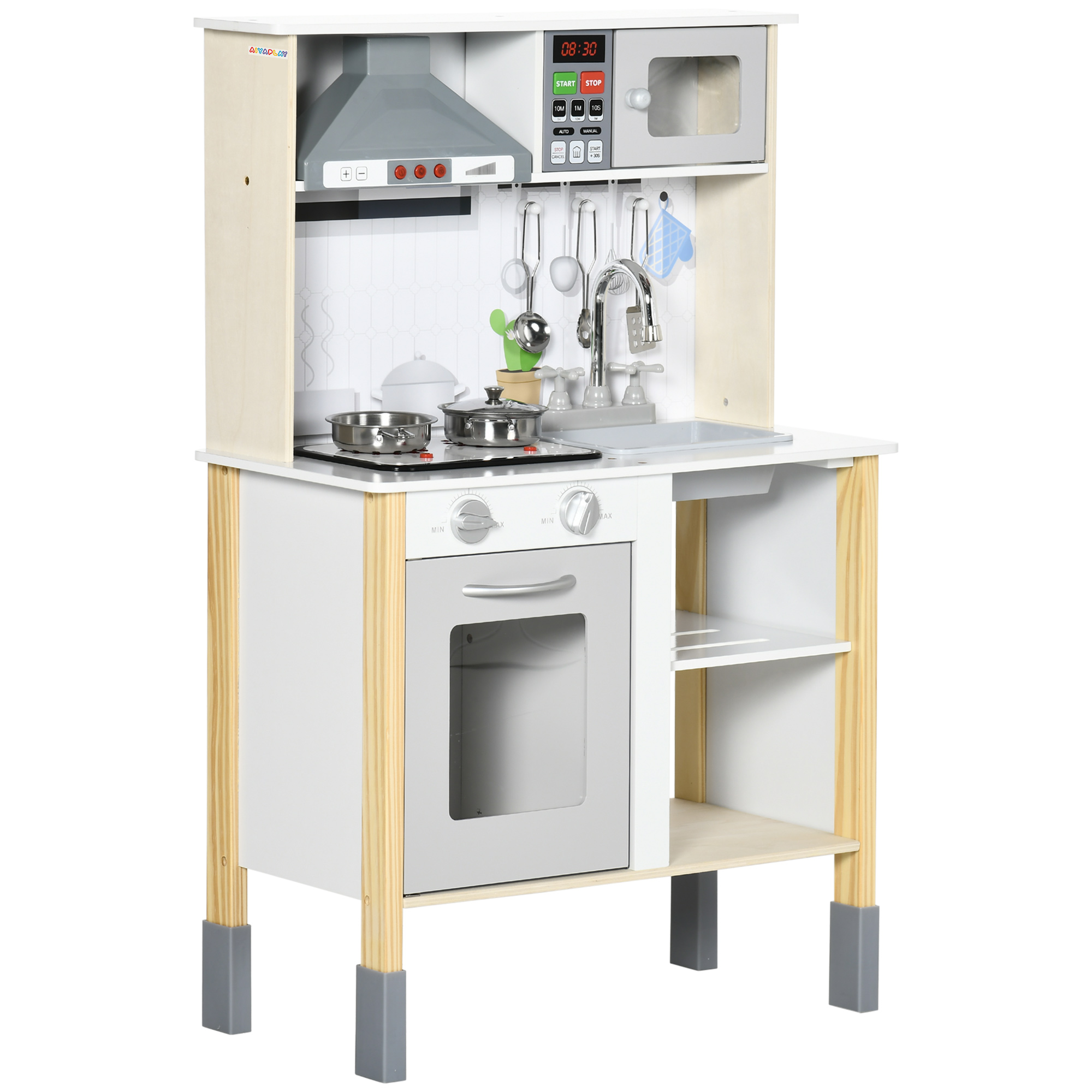 cnM3fb19493c0dcfe.jpg Cucina Giocattolo per Bambini con Altezza Regolabile, Suoni, Luci e Utensili, in MDF e PP, 60x30,5x93,2 cm - immagine 1