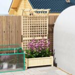 Fioriera da Giardino con Traliccio per Piante Rampicanti, 90x45x183 cm, Legno Naturale - immagine 9