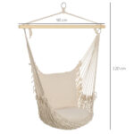 Amaca da Giardino in Corda Shabby Chic per Interni ed Esterni Bianca - immagine 3