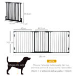 Cancellino per Cani Taglia Piccola e Media Pieghevole a 3 Pannelli, 180x3x74,5 cm, Nero - immagine 3