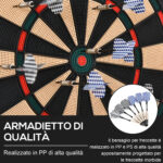 Bersaglio a freccette elettronico in PP con 6 Freccette e Tabellone segna Punti, 44x39,5x 2,2cm, Nero - immagine 7