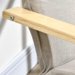 Poltrona Relax con Pouf Poggiapiedi in Legno e Tessuto con Poggiatesta, 67x69x1cm, Grigio - immagine 7