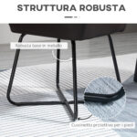 Set 2 Sedie Moderne per Sala da Pranzo, Cucina o Soggiorno, Sedie Imbottite in Similpelle Marrone 60x56,5x85cm - immagine 6