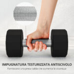 Set 2 Manubri a 12 Lati da 8 kg in Metallo e Gomma con Impugnatura Antiscivolo, 26x12x12 cm, Nero - immagine 6