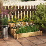 Orto Rialzato a 3 Livelli in Legno d'Abete per Verdure, Fiori e Piante da Giardino 93x93x35 cm - immagine 2