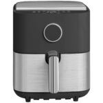 Friggitrice ad Aria da 8L, Air Fryer 17W con 8 Programmi e Circolazione Aria Calda a 360°, Display LED, Nero
