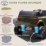 Auto Elettrica per Bambini TOYOTA Land Cruiser 12V con Telecomando, Età 3-8 Anni, Verde - immagine 8