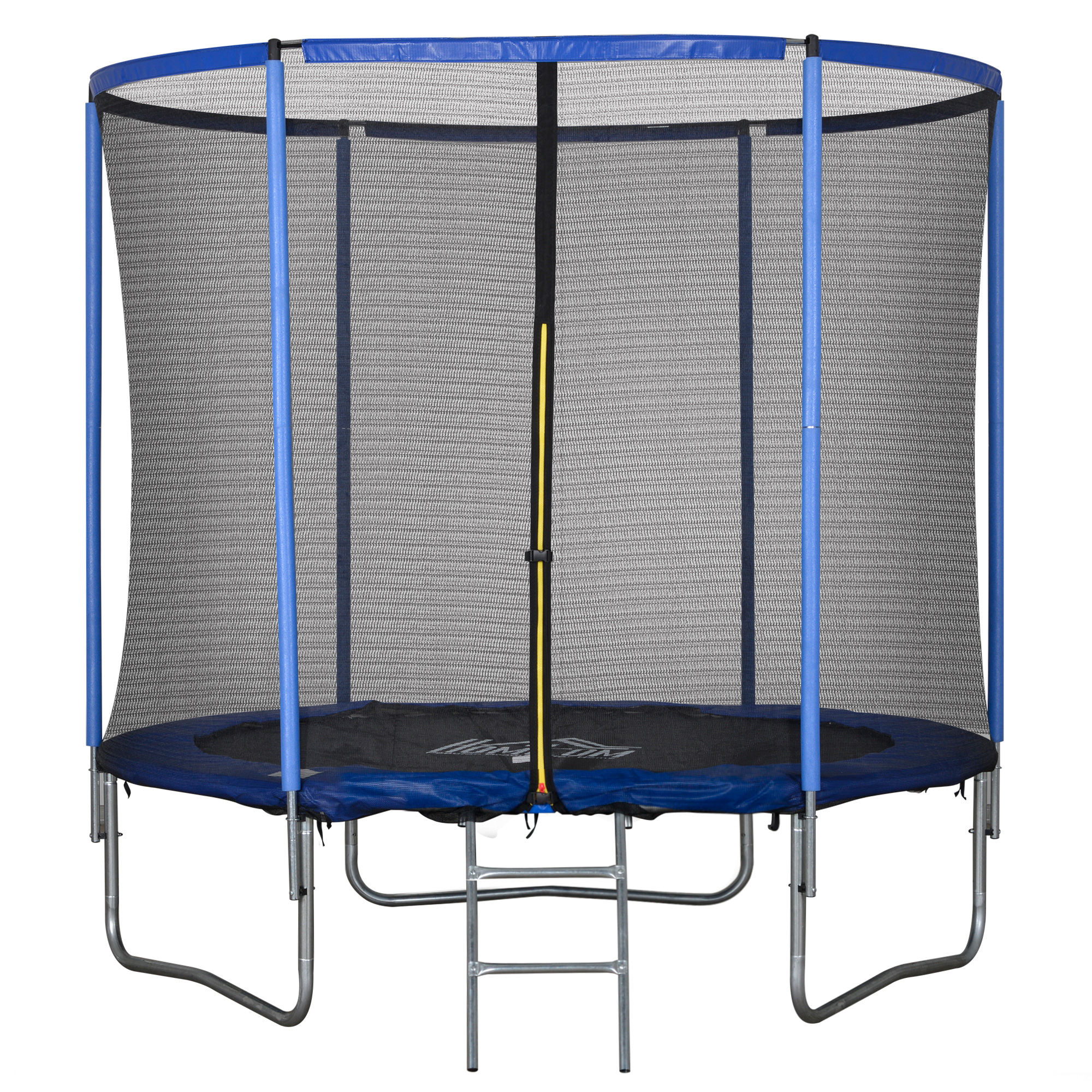 dWd06e19495420ba4.jpg Trampolino Elastico da Esterno, Tappeto Elastico per Adulti da Giardino con Rete di Sicurezza e Bordo Imbottito, Giochi da Giardino e Casa, Ø244x240cm, Blu e Nero - immagine 1