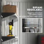 Casetta da Giardino Porta Attrezzi in Acciaio con Porta Bloccabile, 161x95x163/181cm, Verde - immagine 5