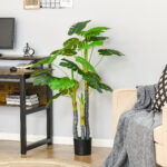 Monstera Pianta Artificiale per Interno ed Esterno, Pianta Finta Realistica con 20 Foglie, 120cm - immagine 2